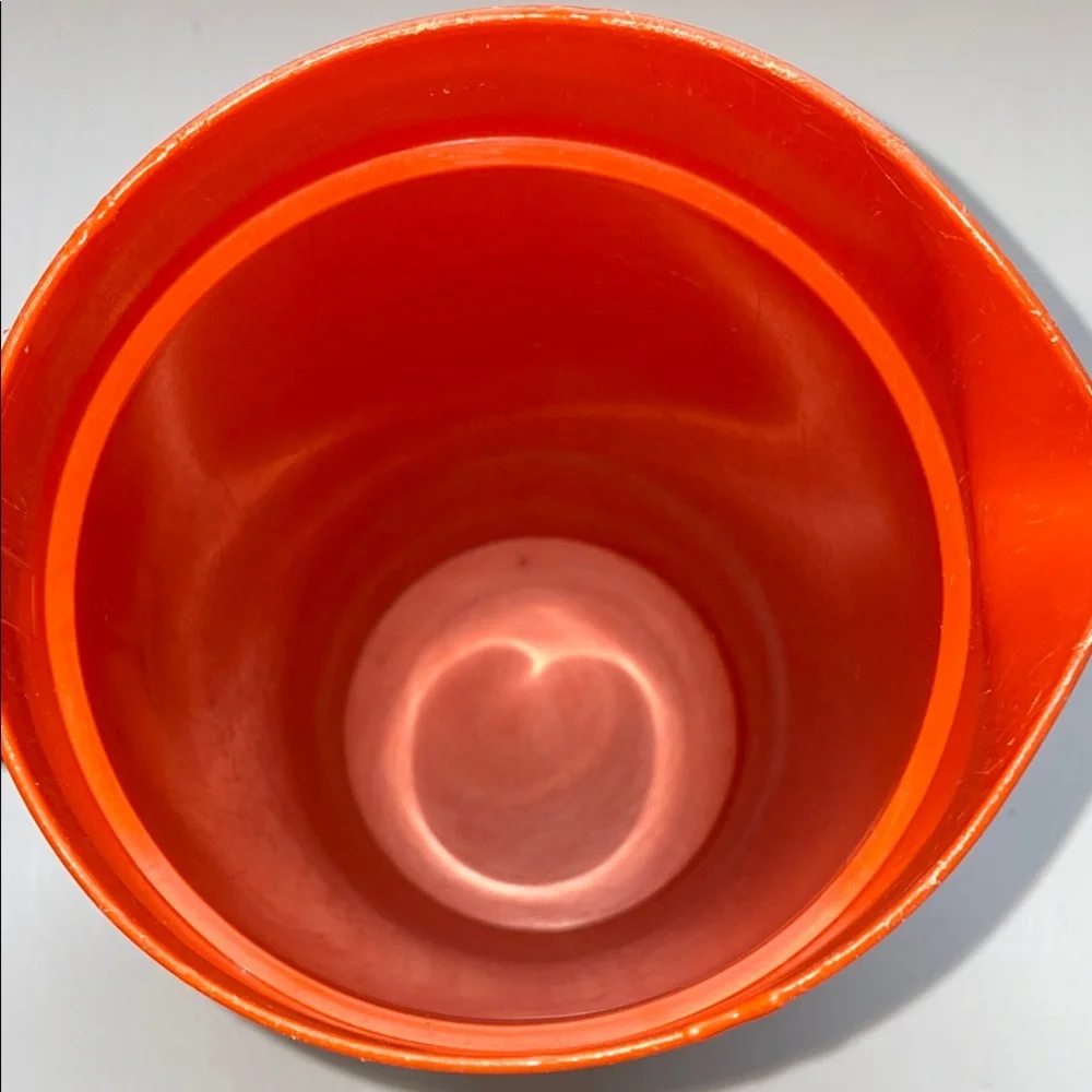 Vintage Tupperware Orange Pitcher with Cream Lid - Picture 3 of 5